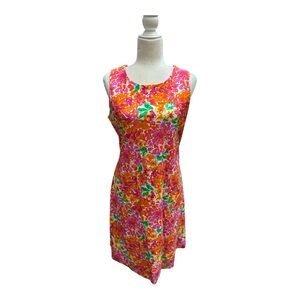 Jude Connally Womens Beth Stretch Shift Dress Size Large Garden Party Print